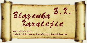 Blaženka Karalejić vizit kartica